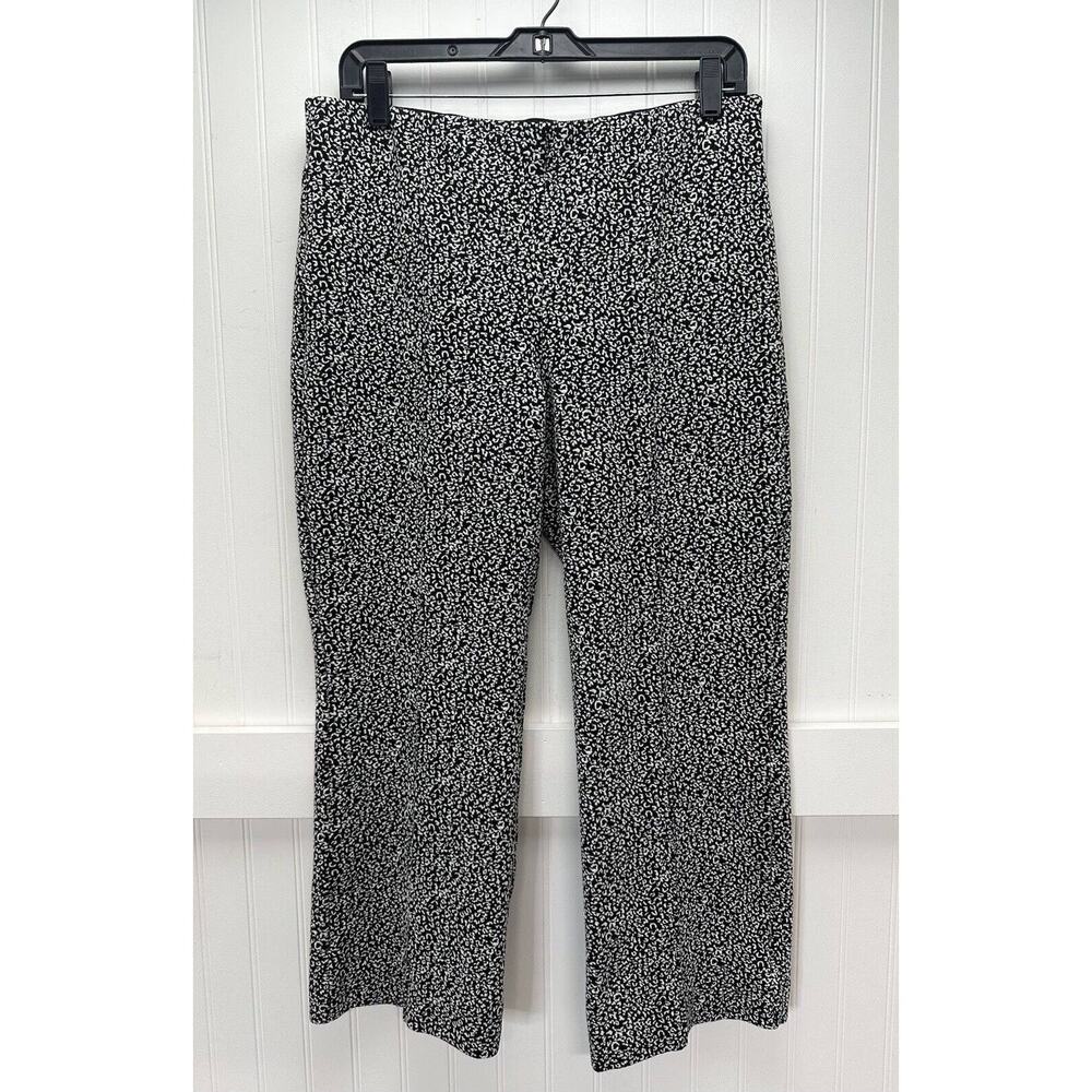 Anthropologie Pants Essential Crop Flare Womens Large Knit Black/White Pattern